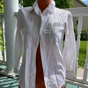 Old Navy Girls' White Button-Up Shirt – Size L